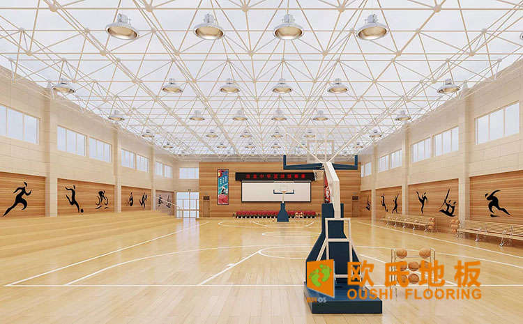 大型篮球实木运动地板维护